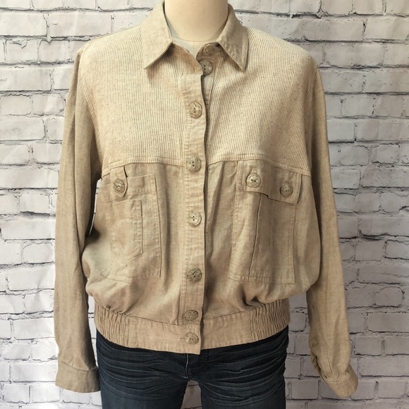 Mzm Tan Jacket Lightweight Sz Medium Made in USA - Picture 7 of 11